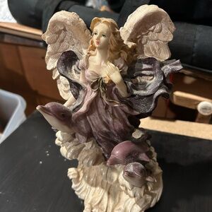 Angel Figurine with Dolphins